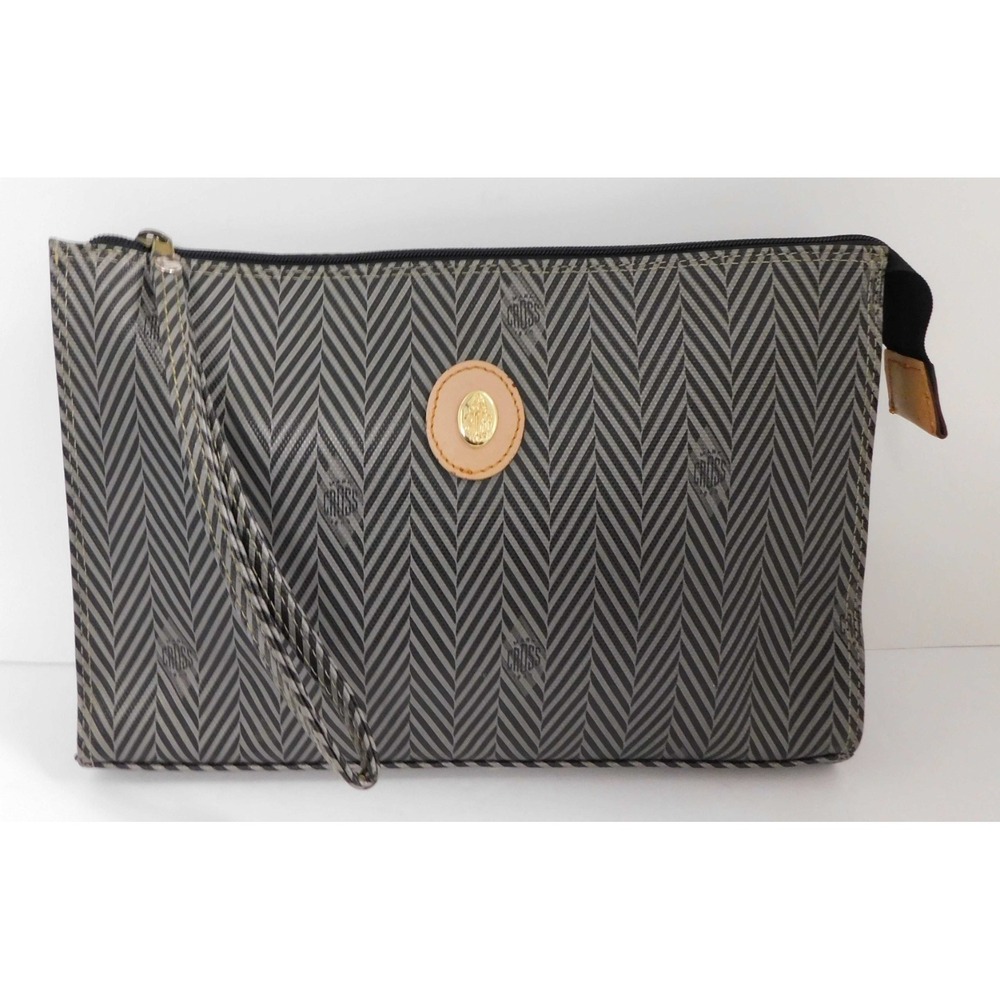 MARK CROSS  Coated Canvas Cambas Medium Clutch Bag‎ Italy